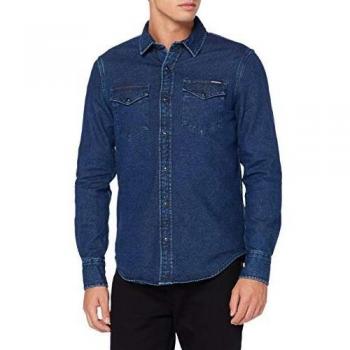 Superdry Resurrection L/s Shirt Camisa, Azul