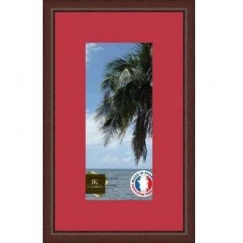 Marco de pared de fotos 31 x 14 x 14 x 31 cm, marco plateado moderno, 2,3 cm de longitud, de madera, madera, Marron-38, Passe-Partout Rouge