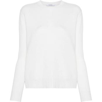 Max Mara Women's Cashmere Sweater in White, Size Small, 21366182600, Beige Crewneck Sweater Cream Viglio Style