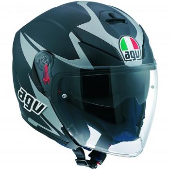 AGV K-5 Casco JET E2205 Top, color Negro/Gris, talla 5