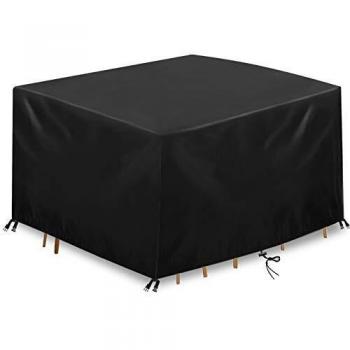 king do way Fundas Impermeables para Muebles de Jardin Exterior Conjuntos de Muebles Cubierta, para Sofa de Jardin, al Aire Libre, Patio, Plazas Funda para Sofa de Esquina, 420D, 123 x 123 x 74cm