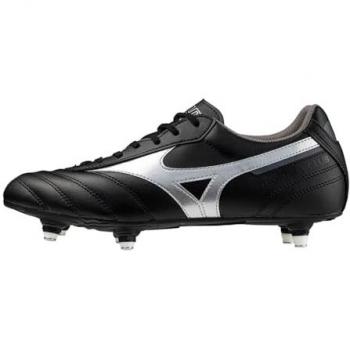 Botas de fútbol Mizuno Morelia II Club SI, Zapatillas de fútbol para terrenos mojados, color negro, talla 39 EU