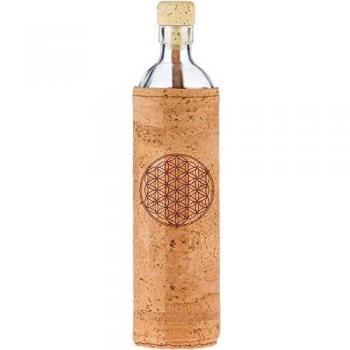 Botella de Vidrio Flaska 0,5 L con Diseño de Flor de la Vida