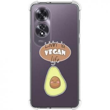 Funda Antigolpes de Silicona para Oppo A60 4G con Diseño Vegan Life y Dibujos
