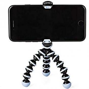JOBY GorillaPod Mobile Mini, Flexible Mini Tripod for Smartphones, Compatible with iPhones, Android and Windows Smartphones, for Content Creation, Vlogging, Live Streaming, Tik Tok - Black and Blue