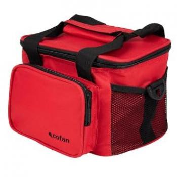 Bolsa Térmica Cofan Roja para Alimentos | Nevera Portátil con Correa Ajustable | Ideal para Pícnic, Playa, Oficina y Viaje | Medidas: 23x17x18 cm