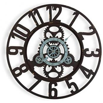 Reloj de Pared Decorativo Versa London para Cocina, Salón, Comedor o Habitación, Medidas 60 x 4,5 x 60 cm, Material Metal, Color Negro y Azul