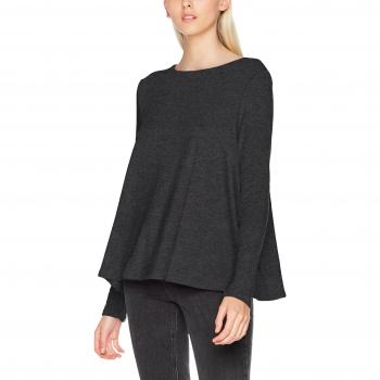 PIECES Pcjill Ls Top, Camisa Manga Larga para Mujer, Gris