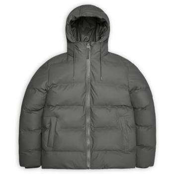 Rains Alta Grey Puffer Jacket - Unisex Regular Fit