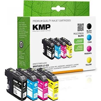 Cartucho de Tinta KMP B62VX - Pack de 4 (Negro, Cian, Magenta, Amarillo) Compatible con Brother LC-223