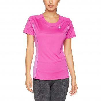 Salomon Agile Ss W Camiseta de manga corta, Mujer, Rosa