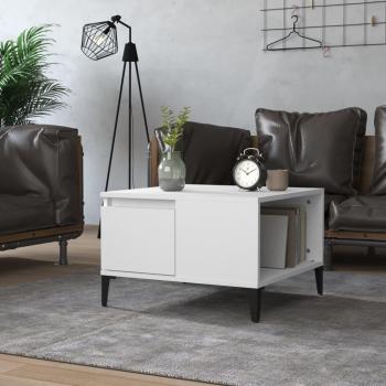 Mesa de centro blanca 55x55x36,5 cm en madera contrachapada
