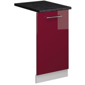 Panel Frontal para Lavavajillas Fame-Line, Rojo Burdeos Alto Brillo, 45 cm, Antracita