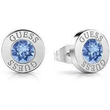 Pendientes Guess Shiny Crystals azul acero inoxidable quirúrgico chapados rodio UBE78097 [AC1150]