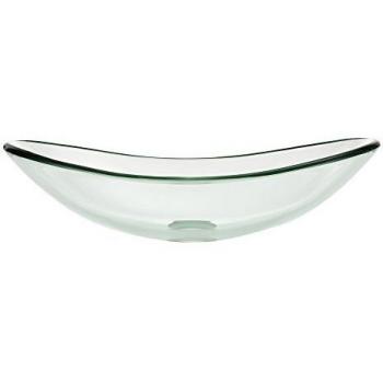 [Neu.Haus] Lavabo Lujoso en Forma Redonda 47x30,5cm Lavabo sobre encimera Cristal de Seguridad Transparente