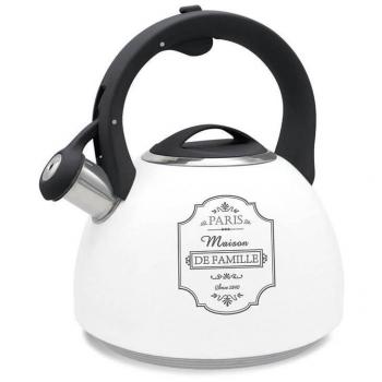 Tetera Feel Maestro MR-1324 - Elegante diseño en Blanco y Negro, Acero Inoxidable de 2,5 Litros