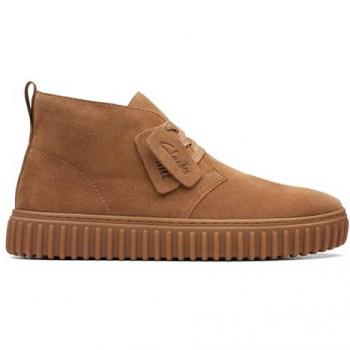 Clarks Torhill DB Suede Men's Desert Boots - Cognac Beige Lace-up Ankle Boots