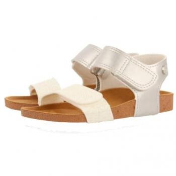 Sandalias de niña Gioseppo Angwin blancas con doble cierre adherente y suela bio glitter