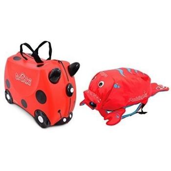 TRUNKI, Set de maleta y mochila, rojo
