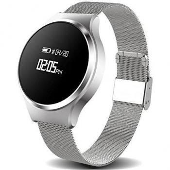 OOXLF A68 Bluetooth Pulsera inteligente Monitor de presión arterial Banda inteligente Apoyo Ritmo cardiaco Pulsera impermeable para iOS con Android , Silver