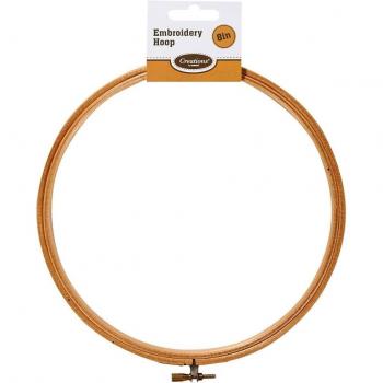 KORBOND Bastidor para Bordar de 20 cm, para Punto de Cruz, Manualidades, Ganchillo, Costura, enmarcar, 100% bambú Natural, 20cm