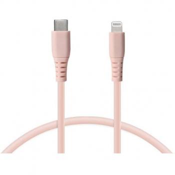 Ksix Cable de Datos/Carga Ultra Rápida con Conector Lightning a USB-C 65W 1m Rosa