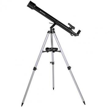 Bresser Stellar 60/800 AZ - Telescopio Refractor con Adaptador de Cámara de Smartphone, Negro