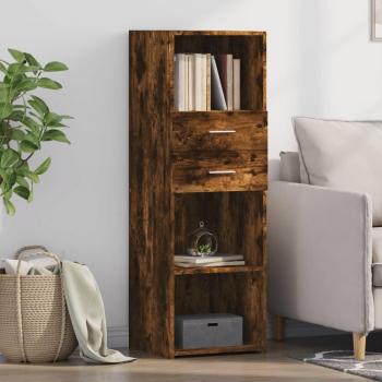 Aparador alto de madera multicapa de roble ahumado 40x42,5x124 cm