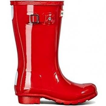 Hunter Kids Gloss Wellington Boots, Red female, Sizes: 32 EU