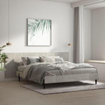 Cabecero de cama gris hormigón 240x1,5x80cm madera de ingeniería