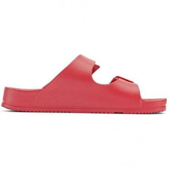 Duuo Mujer Sandalias abiertas modelo Eva Flat 57 Rojo con doble hebillas al tono