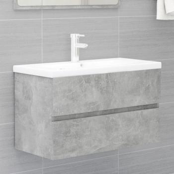 Mueble con lavabo de madera de ingeniería gris hormigón