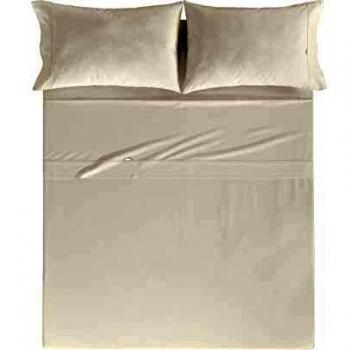 Sábana Encimera Lisa NAF NAF Casual 100% Algodón 144 Hilos Beige 250x280 cm