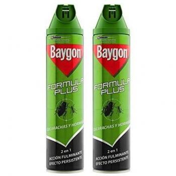 Baygon - Formula Plus Cucarachas y Hormigas, Verde, 600 ml - Pack de 2