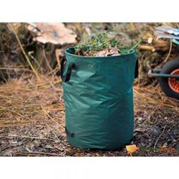 Bolsa de basura para jardín redonda verde 240 L, dimensiones 50 x 70 cm y 66 x 70 cm, ideal para recoger desechos de terraza