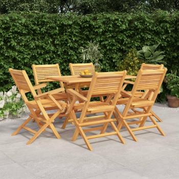 7-Piece Solid Teak Wood Garden Dining Set