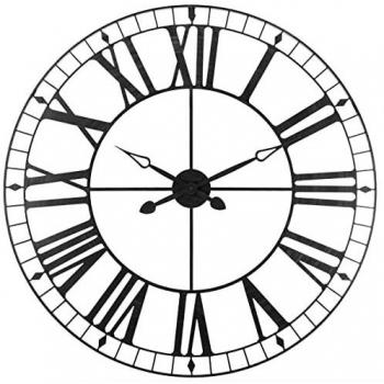 Reloj de Pared Vintage de Metal Negro - 88 cm