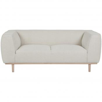 Sofá nórdico de tela beige y madera Morris 2-3 plazas
