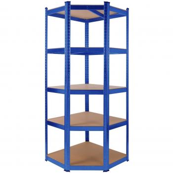 Estantería Metálica AREBOS 180 x 70 x 70 cm - Capacidad de Carga 875 kg - Almacenaje con 5 Baldas - Color Azul