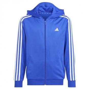 adidas Training Essentials 3 Stripes Zip Hoodie Kids blue, size: 140