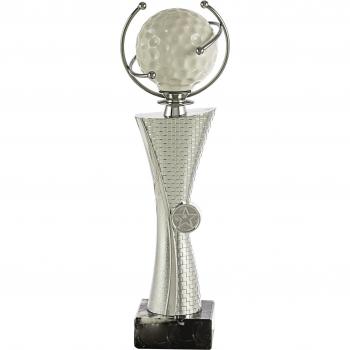Art-Trophies TP504 Trofeo Deportivo Pelota Golf, Plata, 29 cm