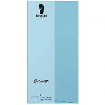 Sobres Coloretti, 80 g/m², DIN largo, 5 unidades, color azul celeste