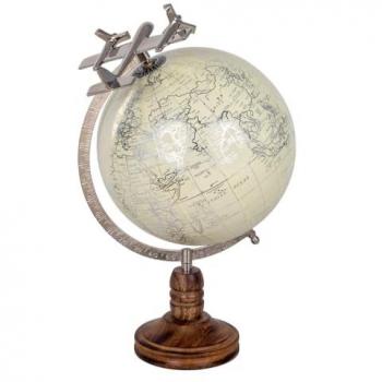 Globo Decorativo Redondo Mundo Blanco 35x25x20cm ORIGEN Home Decor