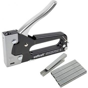 wolfcraft Juego de grapadora manual tacocraft 6, 1001 piezas I 7090000 I Para numerosos trabajos en el