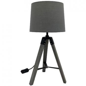 Lámpara de Sobremesa Julen 1xe27 Madera Gris/Negro 52x24x24 cm