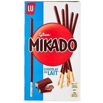 Lu - Mikado - Palitos De Galleta Chocolate Con Leche - 75 g - , Pack de 6