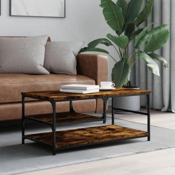 Mesa de centro de roble ahumado 90x49x40 cm madera multicapa Vidaxl Marrón