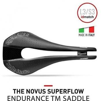 Selle Italia Unisex Adult Novus Superflow Endurance Bike Saddle - Black, Size L3