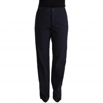 Exte Black High Waist Tapered Cotton Pants - IT50|3XL, Logo Detail Tapered Pants, Black female, Size: 2XL