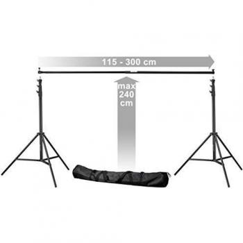 BRESSER BR-D24 Soporte de Fondo + Telón de Fondo 2,5 x 3m Blanco